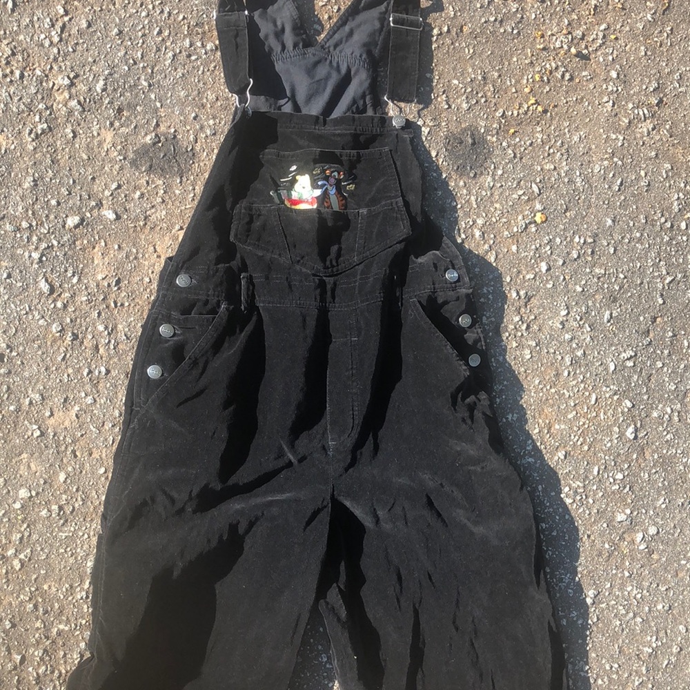 90’s Disney Pooh Bear Overalls Felt Black Size L